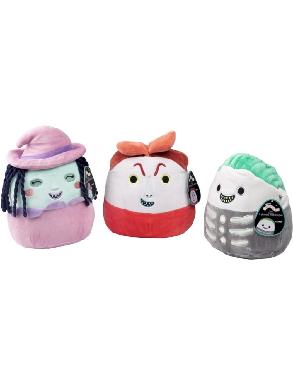 NWT Squishmallows Lot of 3 The Nightmare Before Christmas Shock Lock Barrel 11”